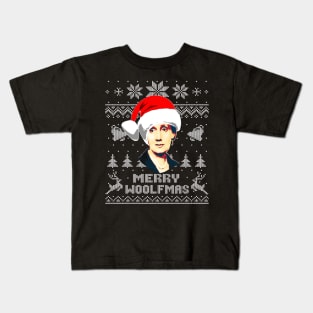 Virginia Woolf Merry Woolfmnas Funny Christmas Kids T-Shirt